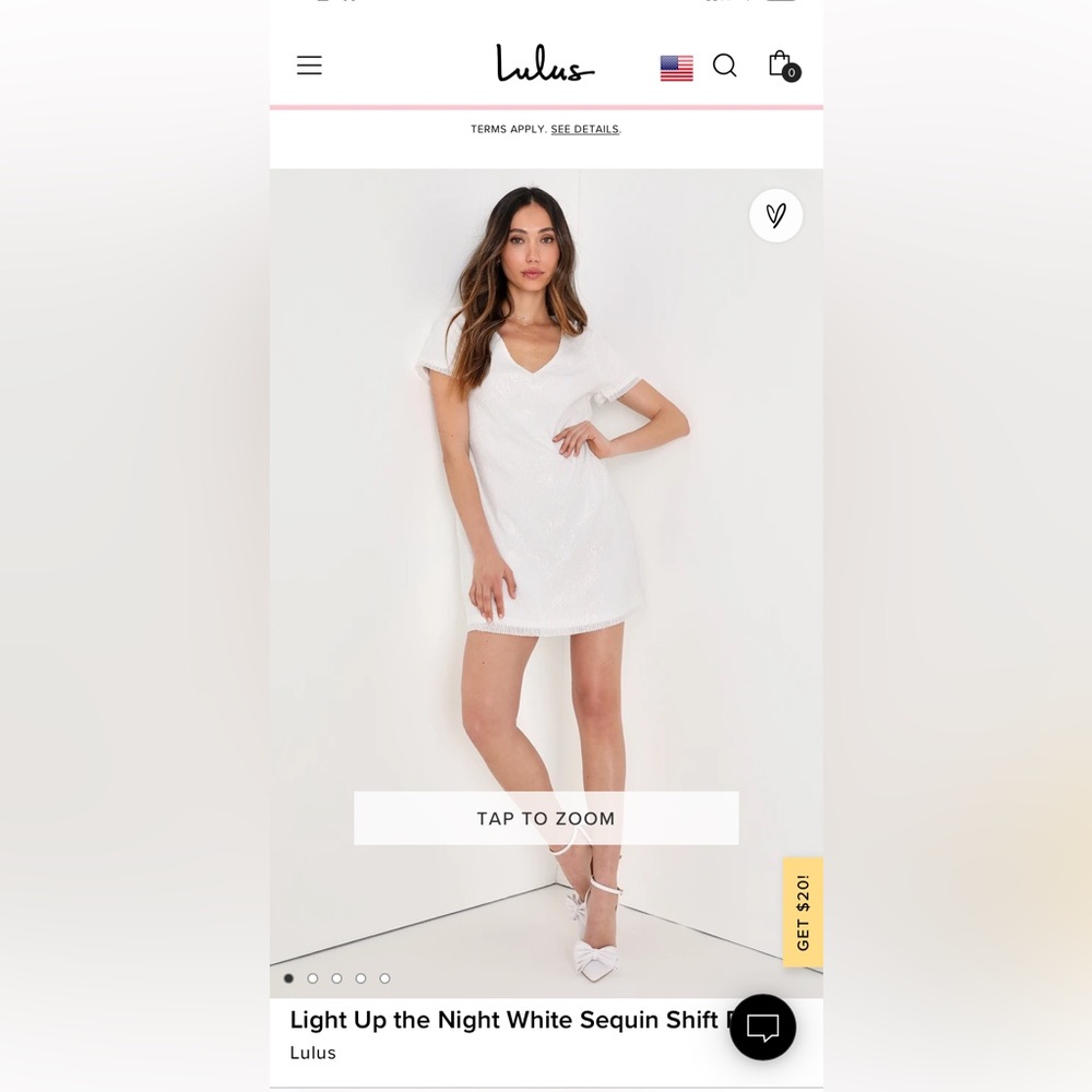 Lulu’s Light Up the Night White Sequin Shift Dress in White
